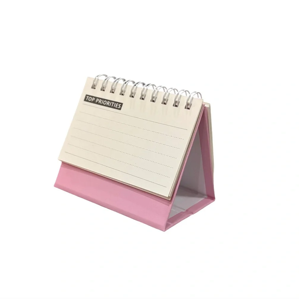 2026 Desk Calendar | Mini Flip Desktop Calendar w/ Stand (Pink)